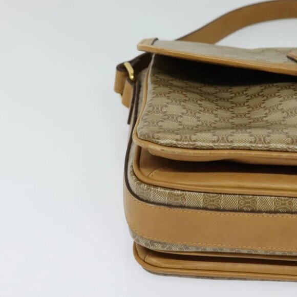 CELINE Macadam Canvas Shoulder Bag PVC Brown Gold - Picture 7 of 15